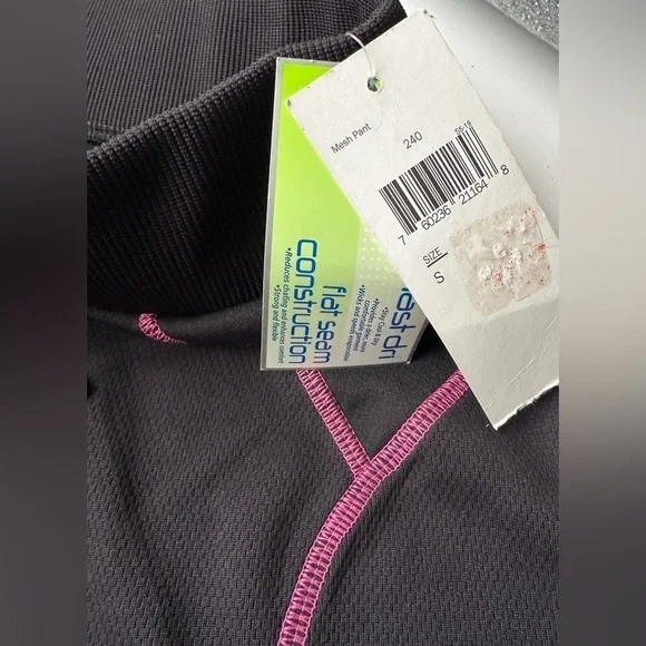 NWT MTA Sport Black Pink Mid Rise Mesh Look Activewear Sweat Pants Women’s Small - Picture 8 of 8